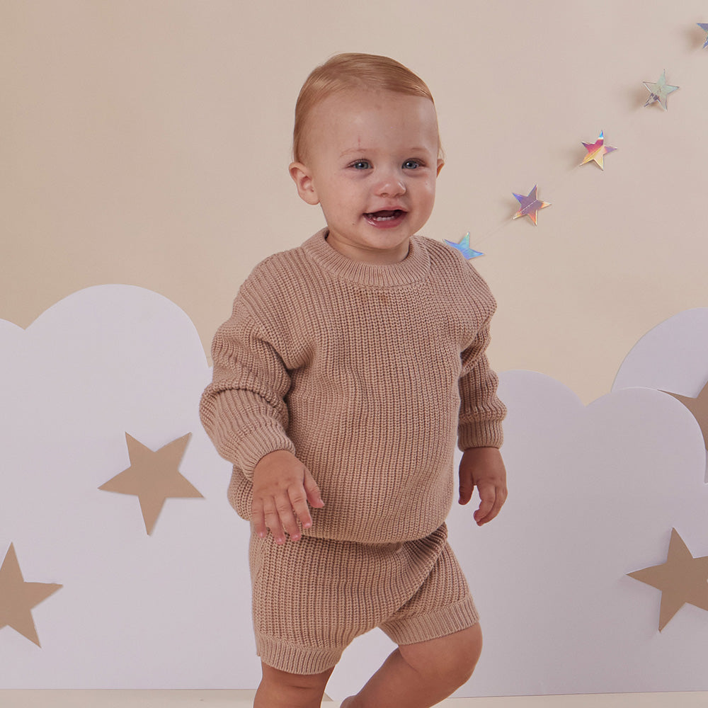 Hazelnut Oversized Cotton Knit Jumper - View 20