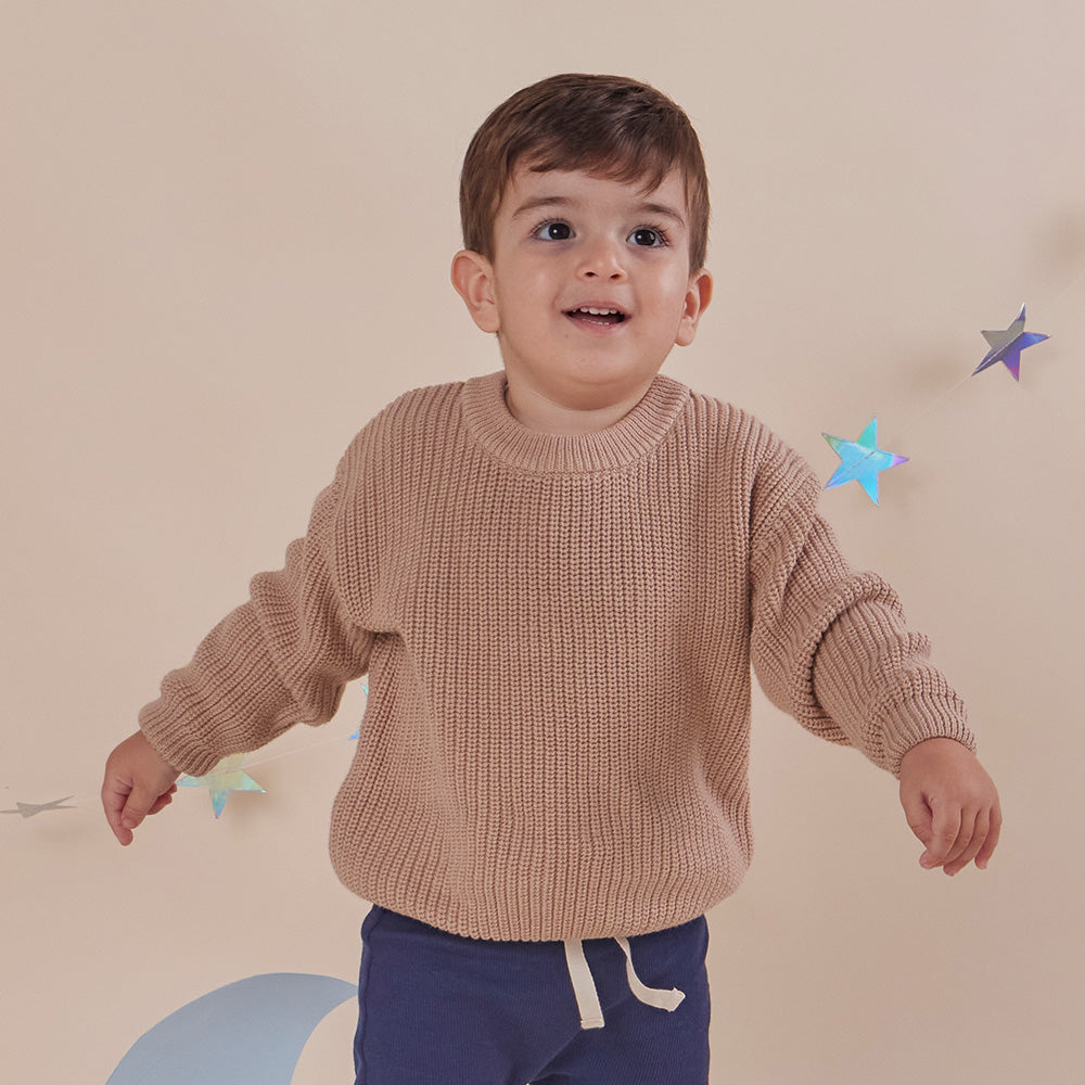 Hazelnut Oversized Cotton Knit Jumper - View 7