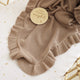 Hazelnut Ruffle Knit Organic Baby Blanket - Thumbnail 3