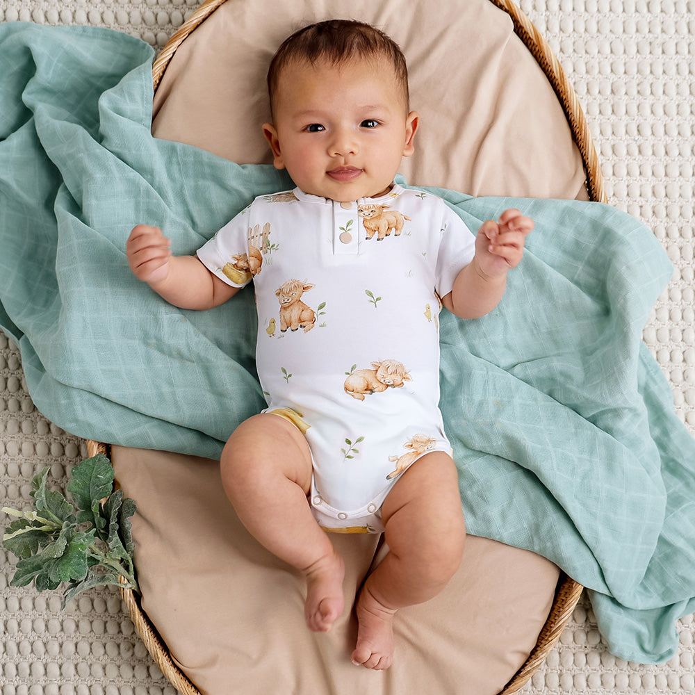 Highland Cows Short Sleeve Organic Bodysuit - View 8