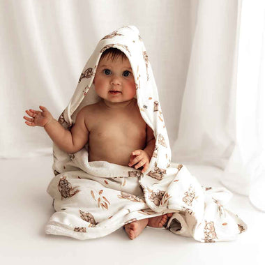 Koala Organic Baby Towel & Wash Cloth Set-Snuggle Hunny