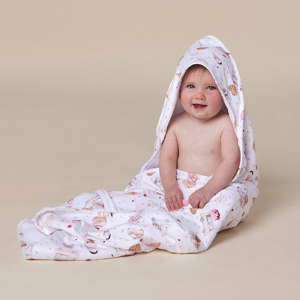 Ice Creams Organic Hooded Baby Towel - View 3