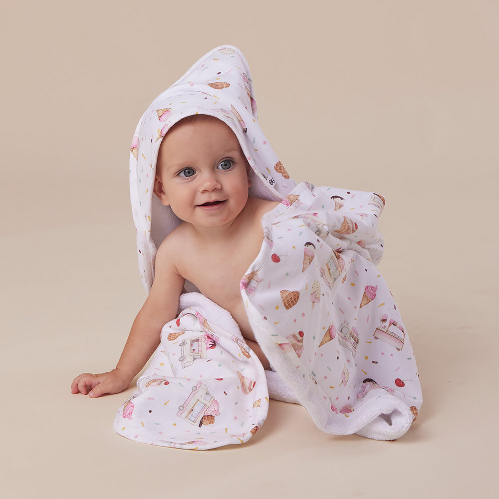 Ice Creams Organic Hooded Baby Towel - View 5