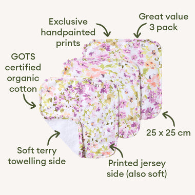 Isla Organic Wash Cloths - 3 Pack | Snuggle Hunny