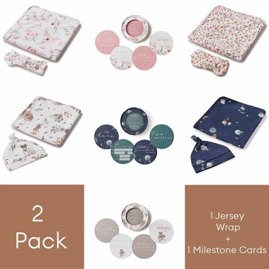 Jersey Wrap Set + Milestone Card Set-Snuggle Hunny