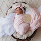 Baby Pink Organic Jersey Wrap & Topknot Set - Thumbnail 9