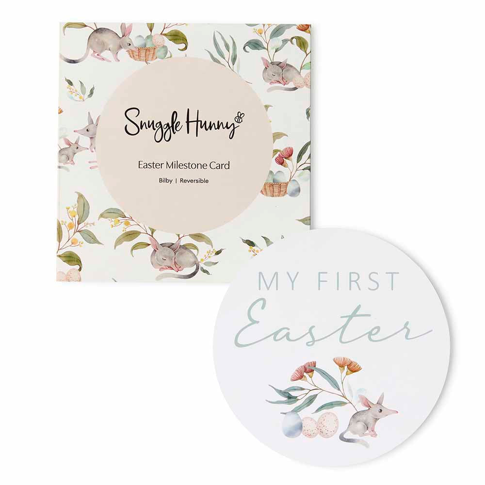 Easter Bilby Organic Jersey Wrap & Beanie Set + Milestone Card - View 7