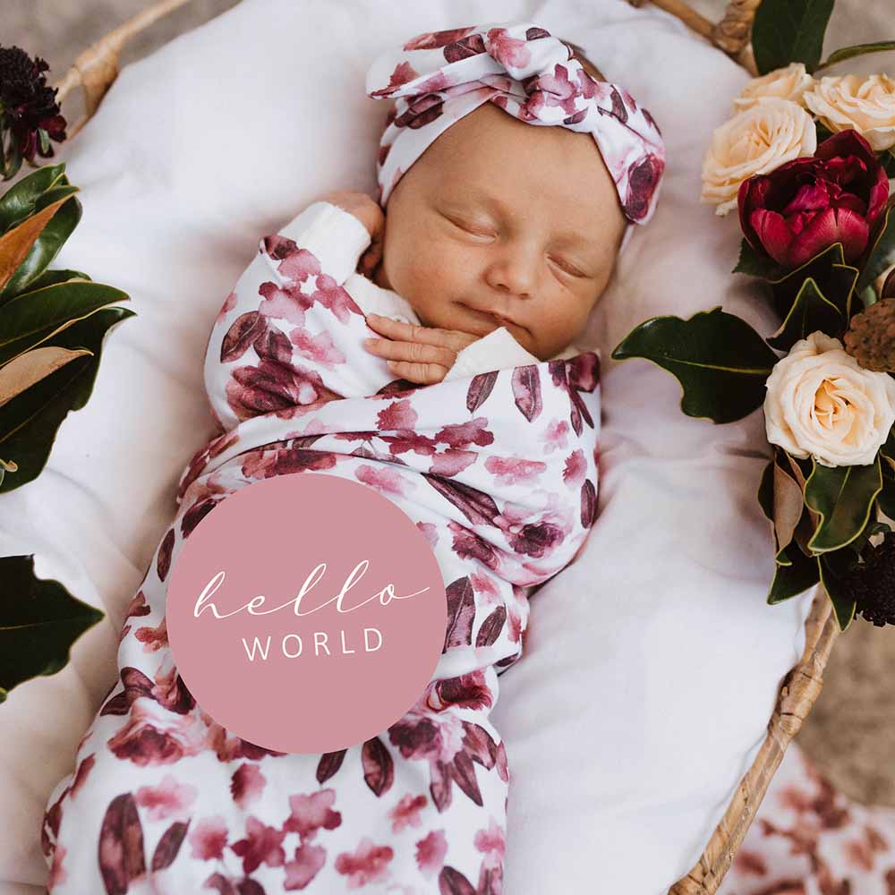 Fleur Jersey Wrap Birth Announcement Set - View 3