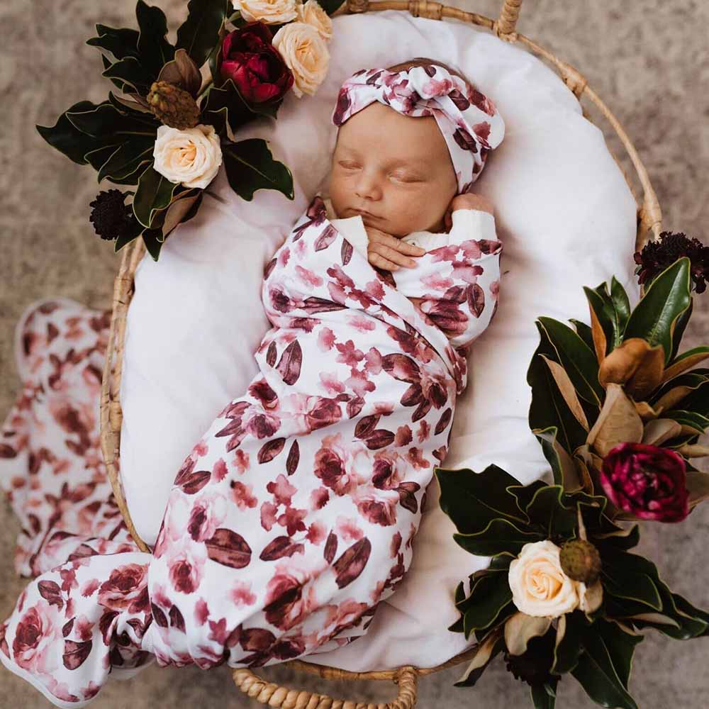 Fleur Jersey Wrap Birth Announcement Set - View 4