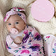 Floral Kiss Organic Jersey Wrap & Topknot Set - Thumbnail 7