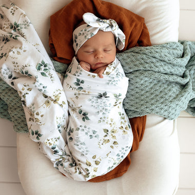 Eden Organic Jersey Wrap & Topknot Set | Snuggle Hunny