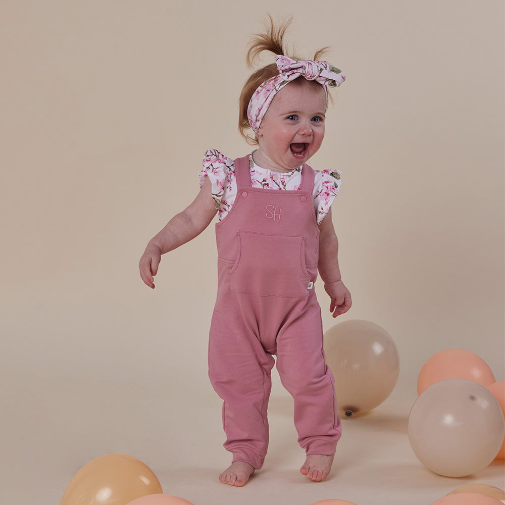 Jewel Pink Organic Joey Overalls - View 1