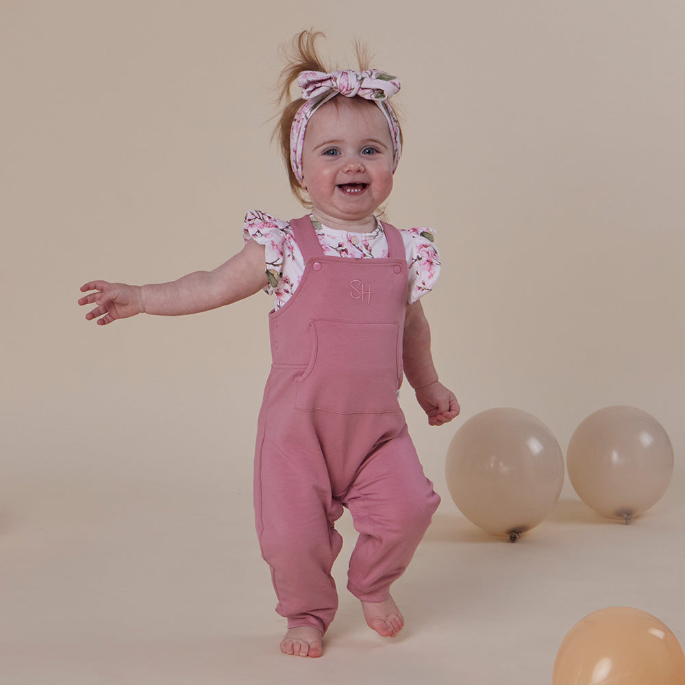 Jewel Pink Organic Joey Overalls - View 5