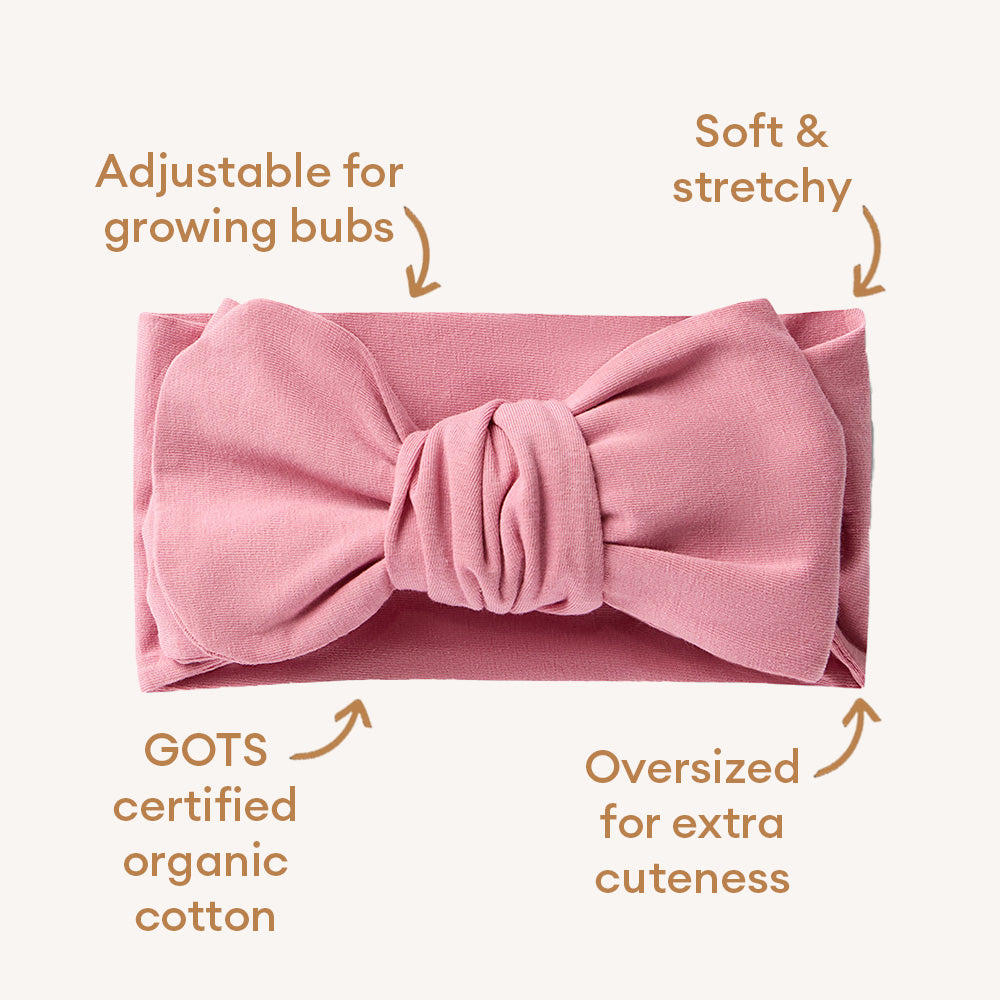 Jewel Pink Organic Oversized Bow - View 6