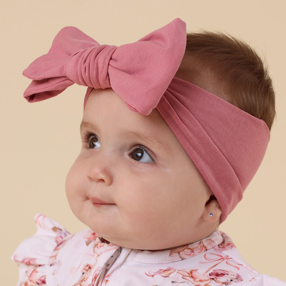 Jewel Pink Organic Oversized Bow - View 5