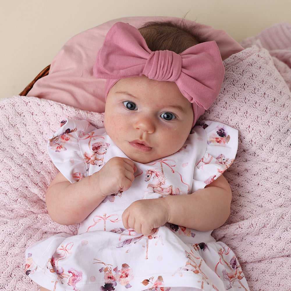 Jewel Pink Organic Oversized Bow - View 11