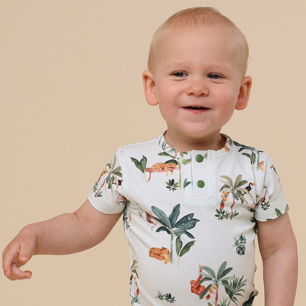 Jungle Short Sleeve Organic Bodysuit - View 3