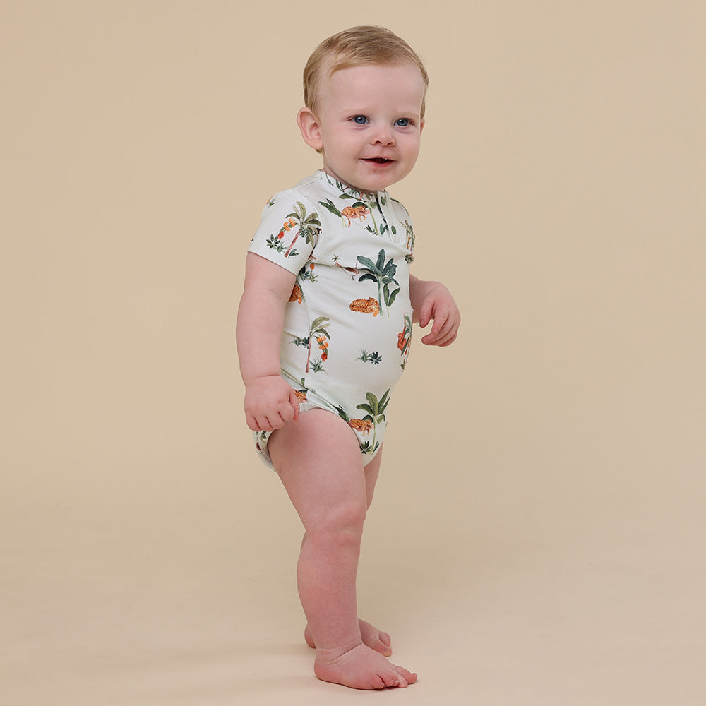 Jungle Short Sleeve Organic Bodysuit - View 4