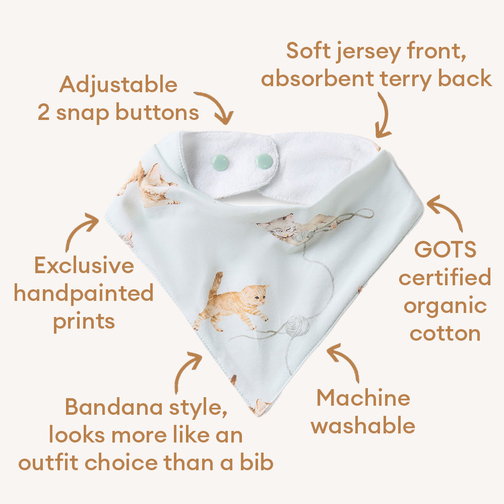 Kittens Organic Dribble Bib - View 5
