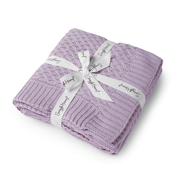Lavender Diamond Knit Organic Baby Blanket | Snuggle Hunny
