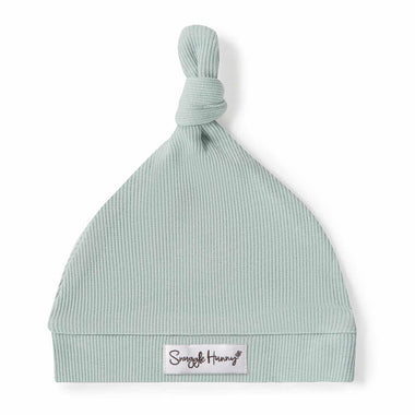 Knotted Beanie - Sage Ribbed Organic Knotted Beanie