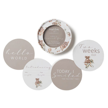 Koala & Gumnut Grey Reversible Milestone Cards-Snuggle Hunny