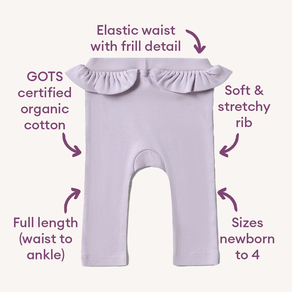 Lavender Organic Pants with Frill - View 4