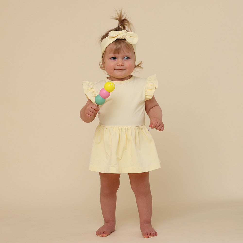 Lemon Sorbet Short Sleeve Organic Dress - View 4