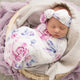 Lilac Skies Organic Jersey Wrap & Topknot Set - Thumbnail 1