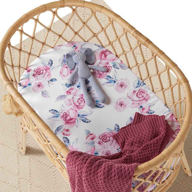Lilac Skies Organic Bassinet Sheet / Change Pad Cover-Snuggle Hunny