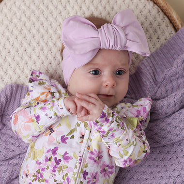 Lilac Organic Oversized Bow | Snuggle Hunny