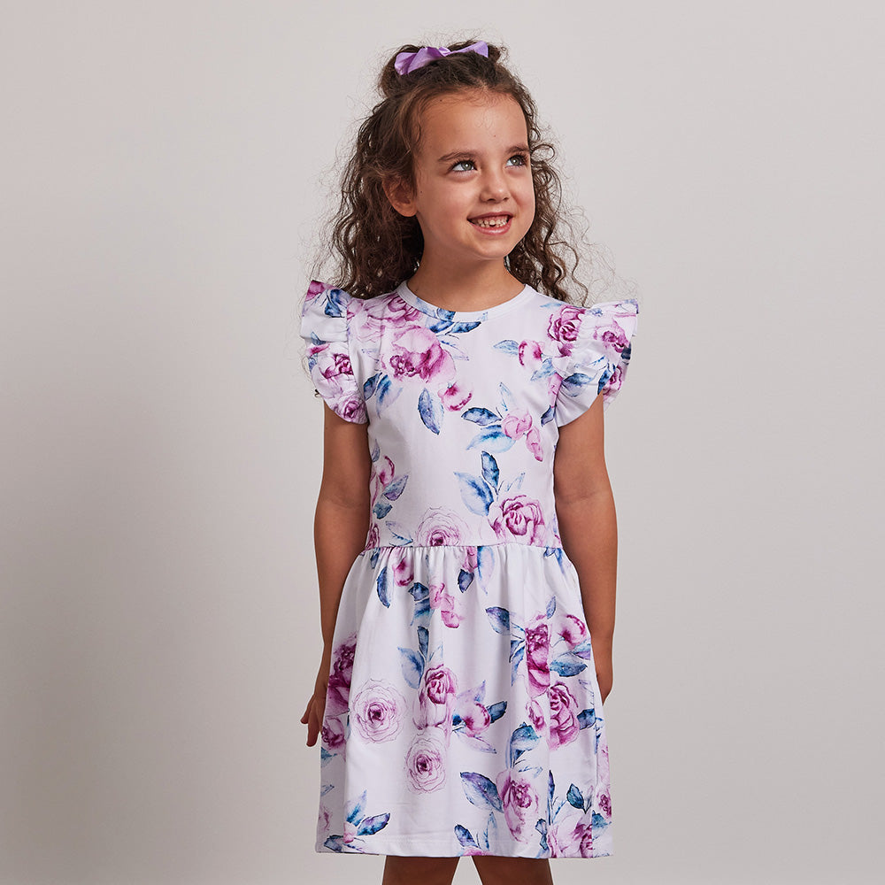 Lilac Skies Short Sleeve Organic Dress - View 4