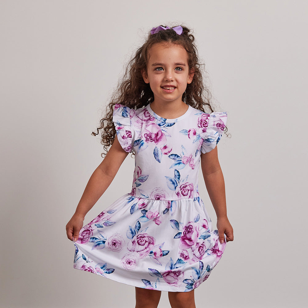 Lilac Skies Short Sleeve Organic Dress - View 11