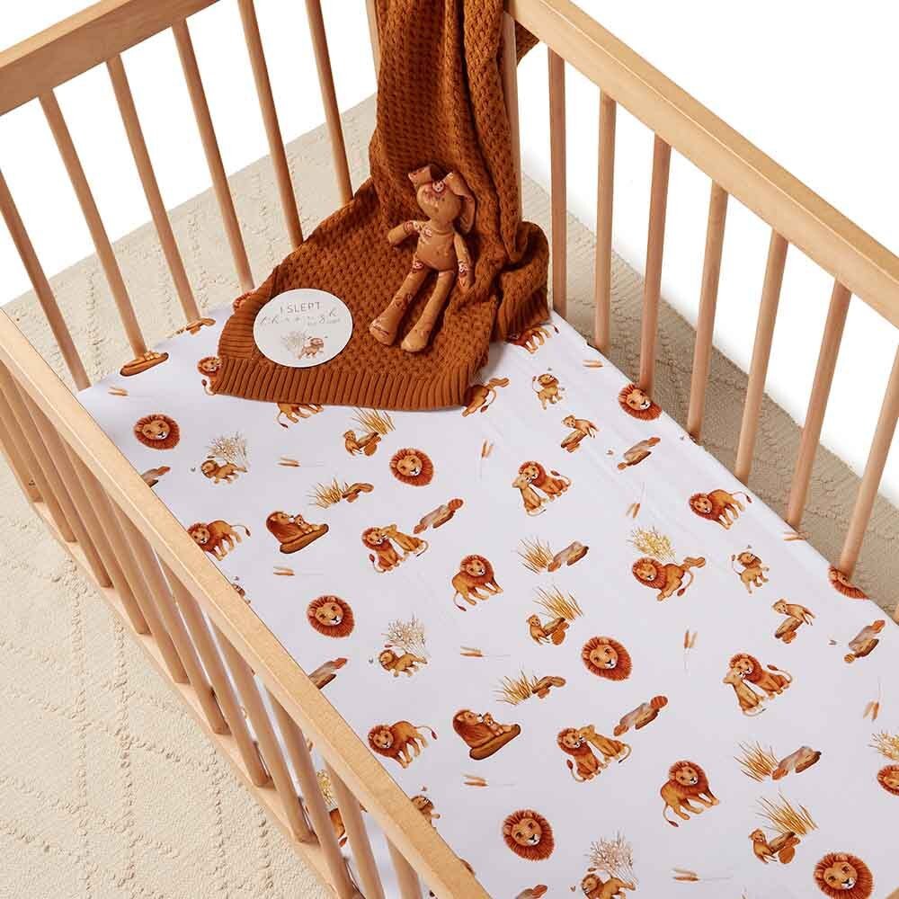 Lion Organic Fitted Cot Sheet - View 1