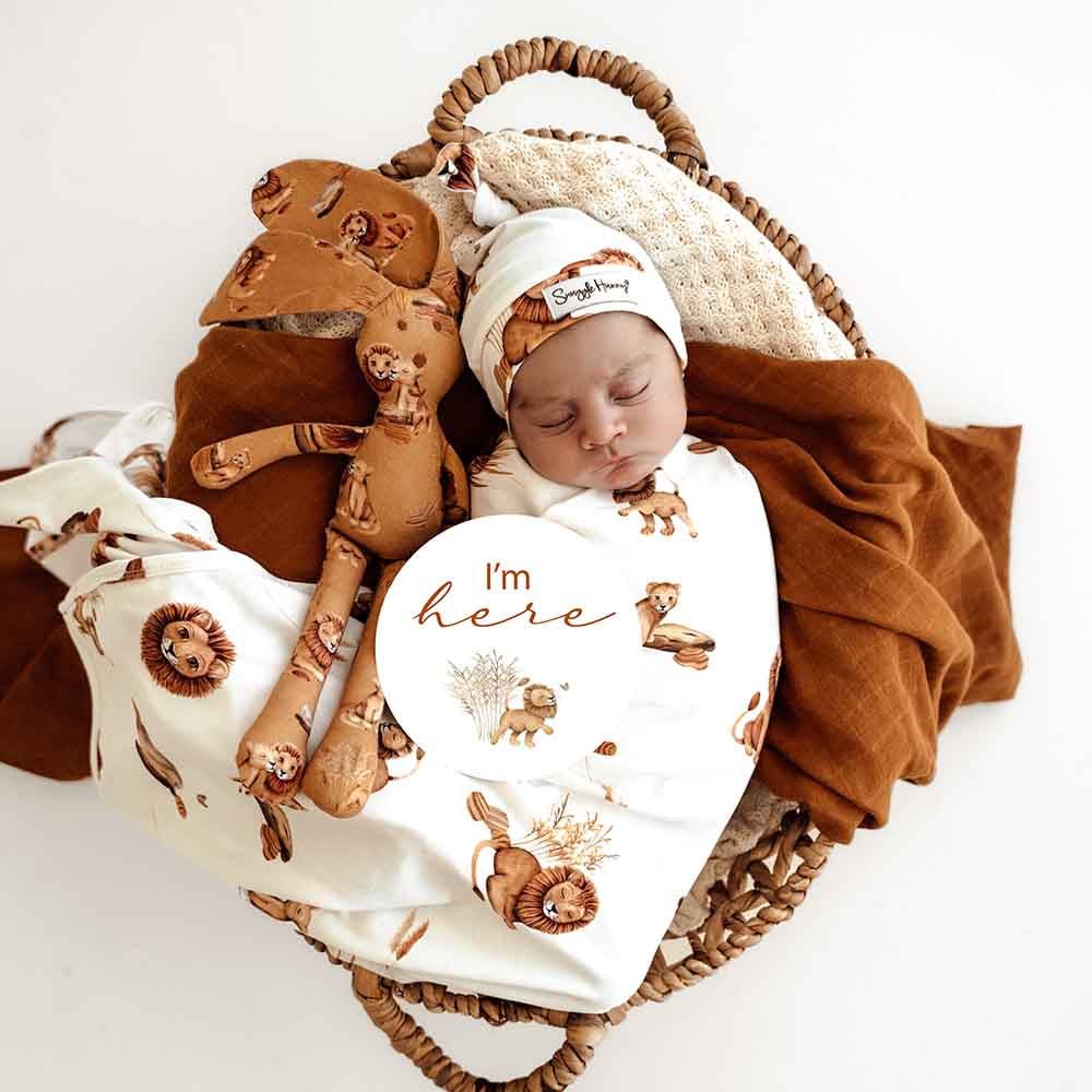 Lion Jersey Wrap Birth Announcement Set - View 1