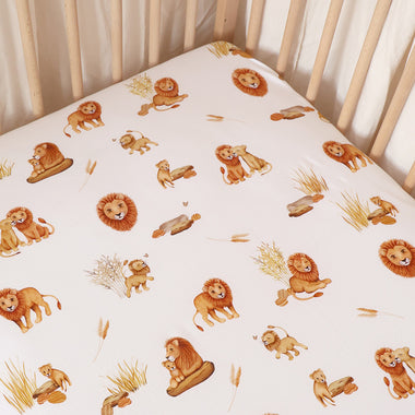 Lion Fitted Cot Sheet-Snuggle Hunny