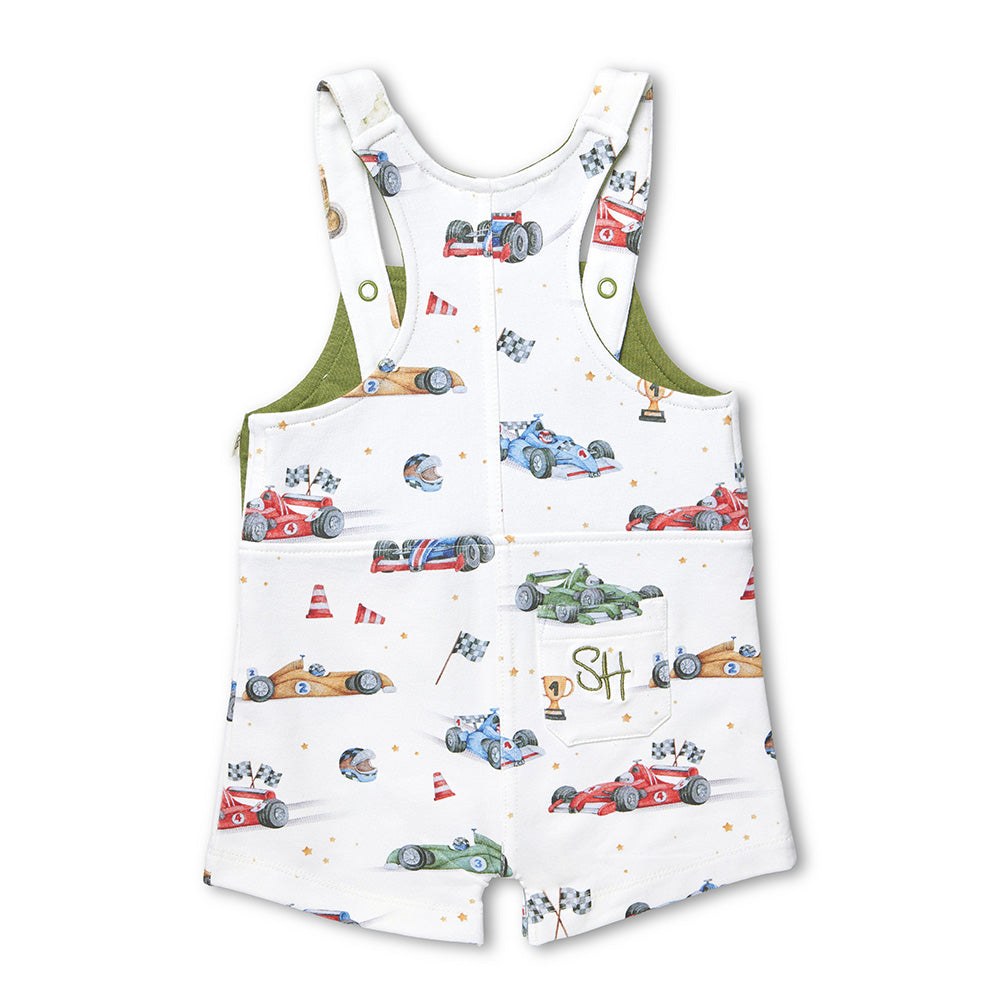 Little Racers Organic Snuggle Overall Shorts - View 9