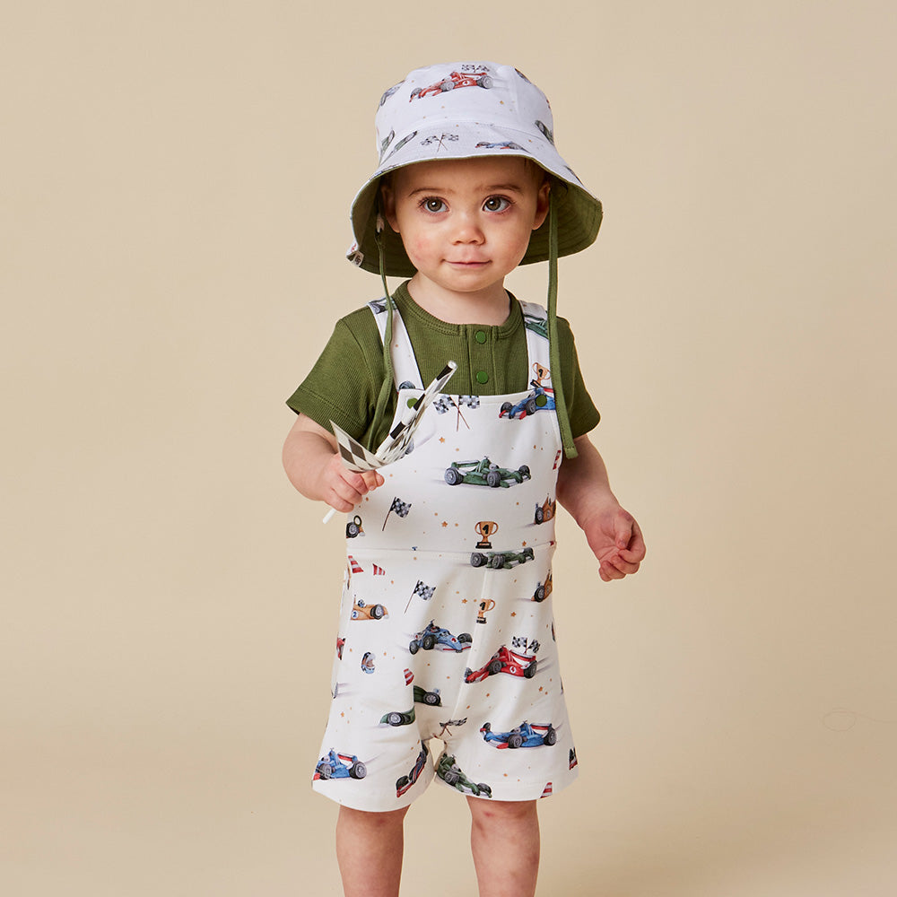 Little Racers Organic Snuggle Overall Shorts - View 10