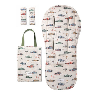 Little Racers Pram Liner & Strap Cover Set | Snuggle Hunny
