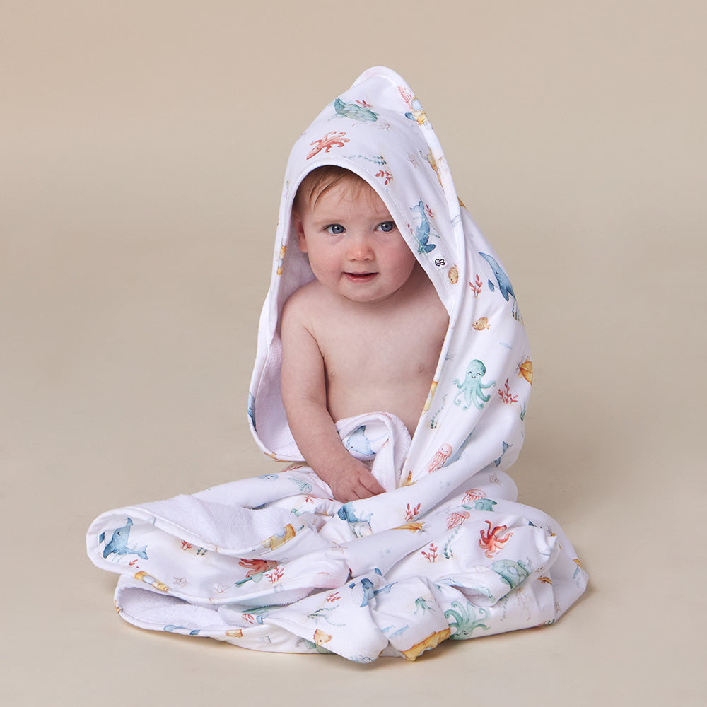 Little Subs Organic Hooded Baby Towel - View 6