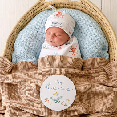 Little Subs & Aqua Reversible Milestone Cards | Snuggle Hunny