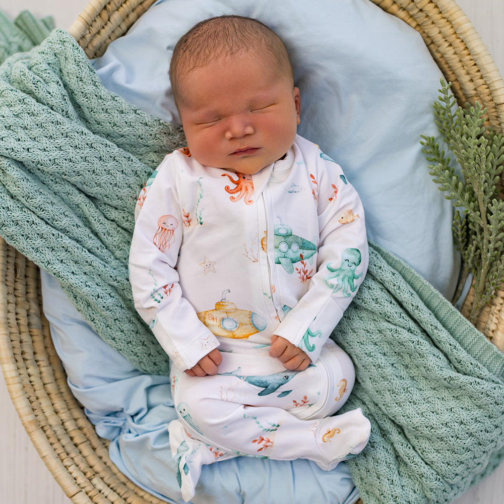 Little Subs Organic Snuggle Sleepsuit Zip Footie - View 9