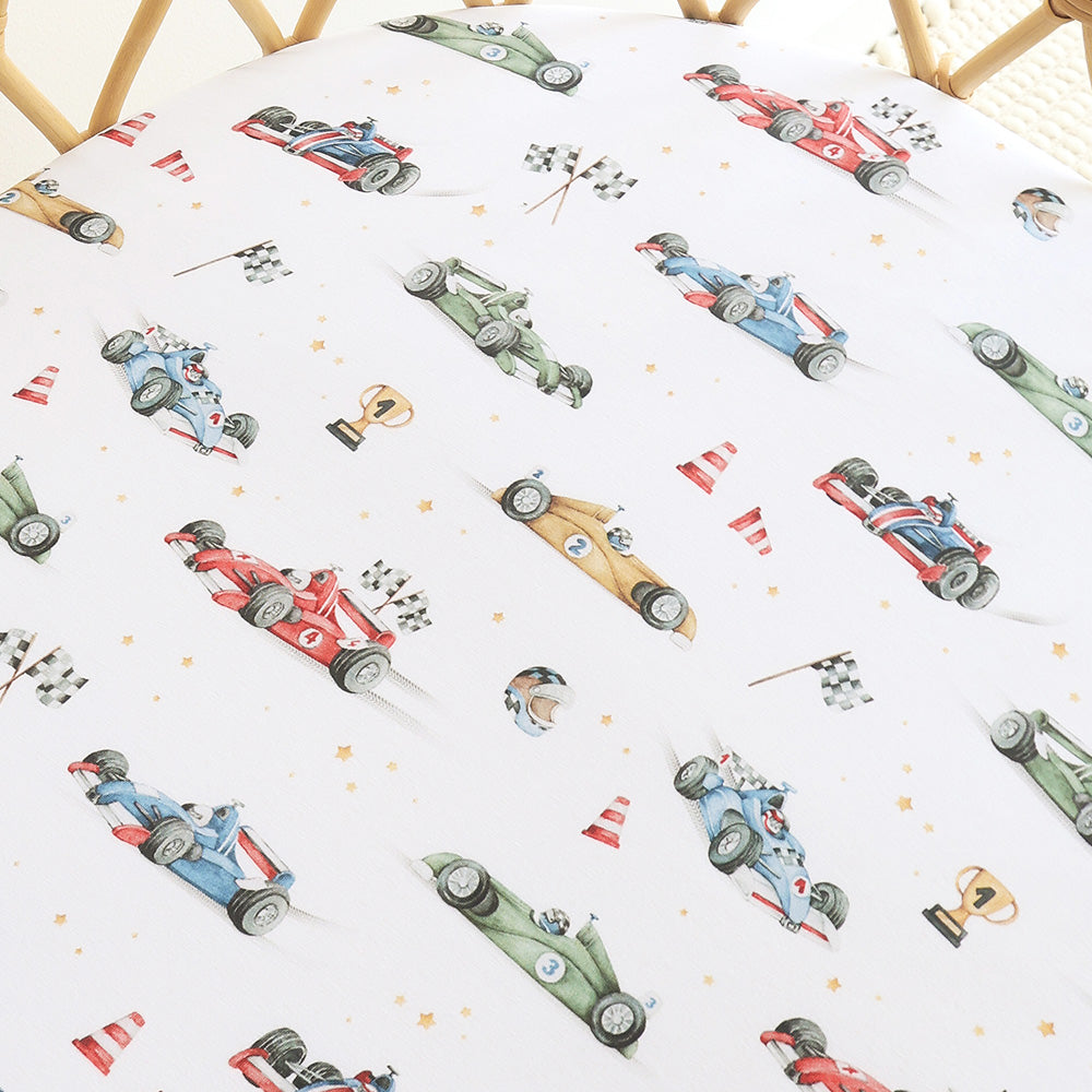 Little Racers Organic Bassinet Sheet / Change Pad Cover - View 2