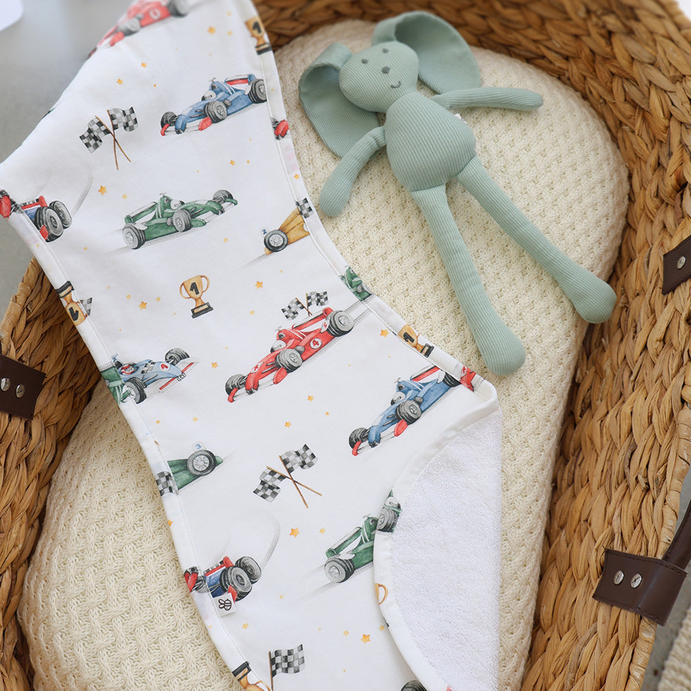 Little Racers Organic Cotton Burp Cloth - View 3