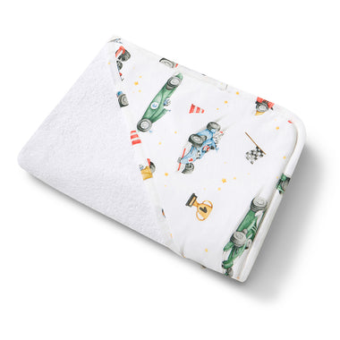 Little Racers Organic Hooded Baby Towel | Snuggle Hunny
