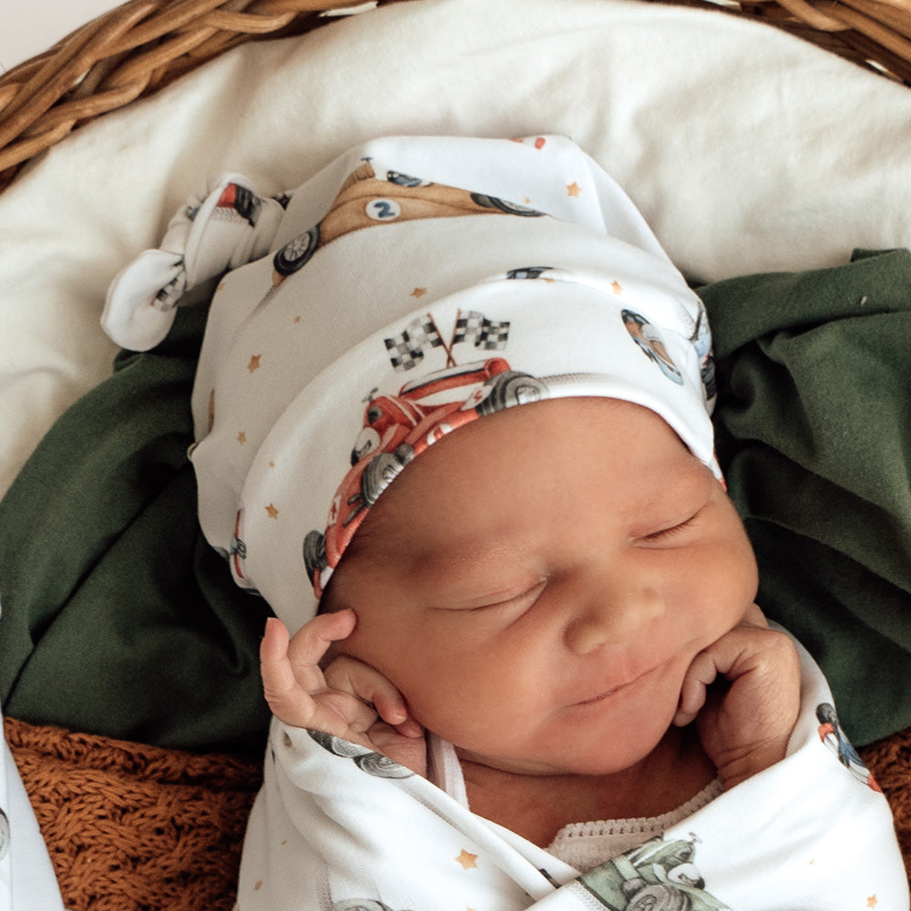 Little Racers Organic Knotted Beanie - View 1