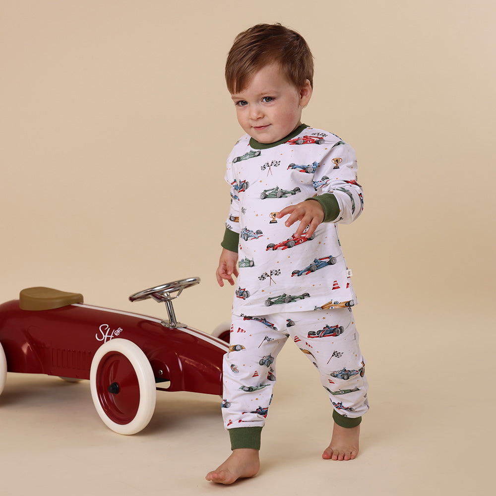 Little Racers Organic Kids Long Sleeve PJ Set - View 7