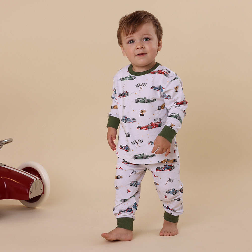 Little Racers Organic Kids Long Sleeve PJ Set - View 4