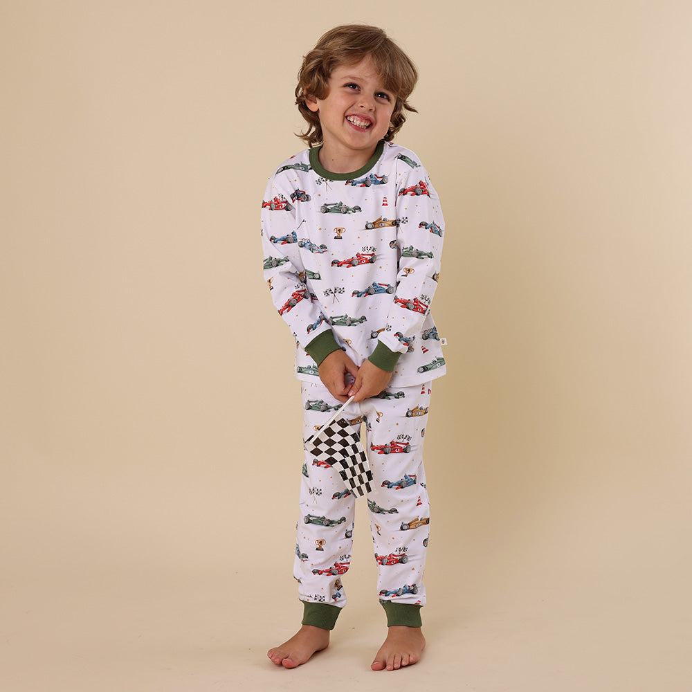 Little Racers Organic Kids Long Sleeve PJ Set - View 6