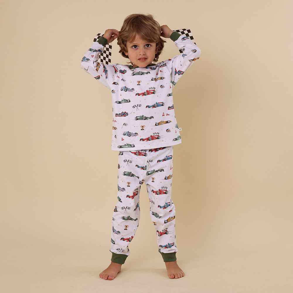Little Racers Organic Kids Long Sleeve PJ Set - View 3